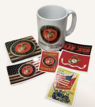 United States Marine Corps Emblem 15oz Ceramic Coffee Mug 5 Marine Corps Decals