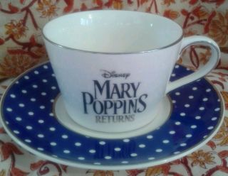 Disney Promo Mary Poppins Returns Movie Cup And Saucer No Box 