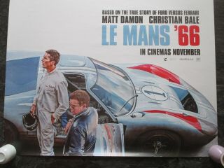 LE MANS 66 UK MOVIE POSTER 27x40 DOUBLE - SIDED ONE SHEET 2019 POSTER 2