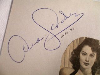 Vintage Ava Gardner & Keenan Wynn Autograph,  Hand Signed Paper,  1947 3