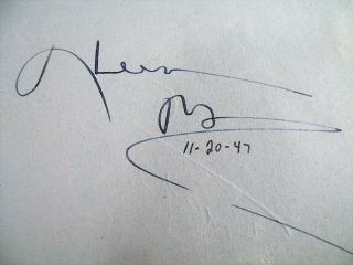 Vintage Ava Gardner & Keenan Wynn Autograph,  Hand Signed Paper,  1947 4