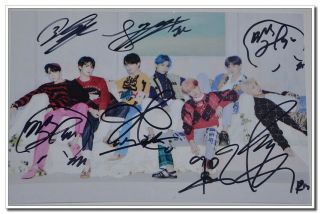 Signed Photo BTS Bangtan Boys Jimin Jin Jhope JungKook SUGA ALL7 Autograph ink 3