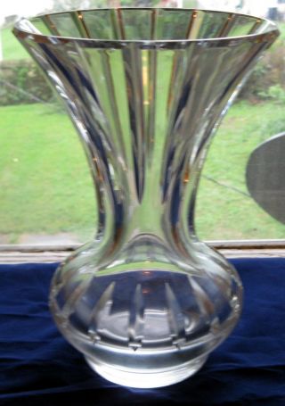 Vintage Signed Baccarat France Heavy Cut Glass Crystal Vase 10 1/4” Tall 2
