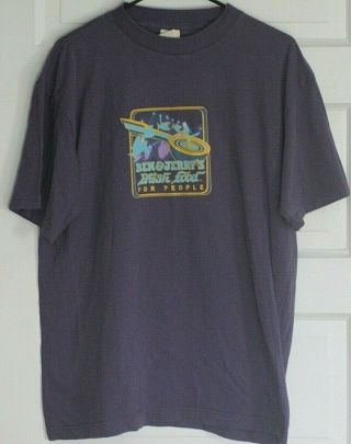 Vtg Ben and Jerry ' s Ice Cream Phish Food t - shirt L USA organic cotton hippie 90s 3
