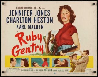 Ruby Gentry 1953 Release Rolled Half Sheet Poster Jennifer Jones Heston