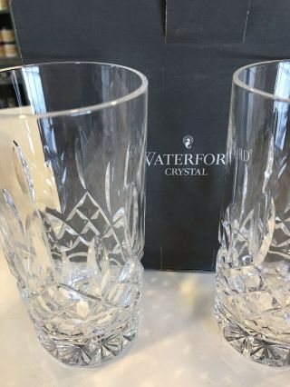 2 Waterford Crystal Lismore Highball 12 Oz.  Tumbler Glasses 5 5/8 "