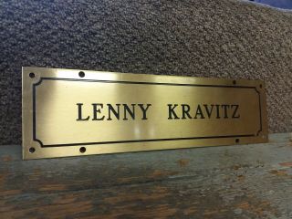 Lenny Kravitz Dressing Room Brass Nameplate