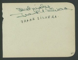 Frank Silvera (1914 - 1970) Signed Album Page (" High Chaparral " - Autograph)