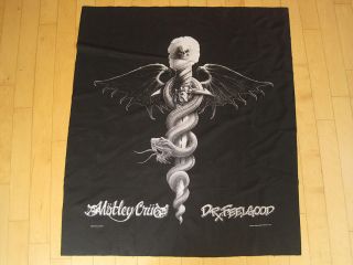 Nos 1989 Vtg Motley Crue Banner Wall Flag Tapestry Poster Music Dr Feel Good