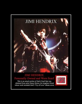 Jimi Hendrix Stage Worn Scarf Large Display Ready 2 Frame W -