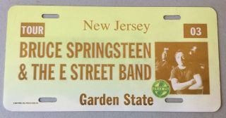 Rare Bruce Springsteen The Boss Garden State License Plate Tag 2003 Tour