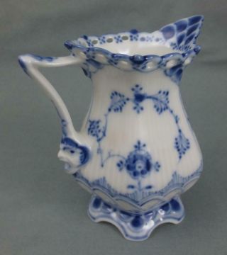 Royal Copenhagen First Quality Blue Fluted Full Lace Creamer 1032 Excl 