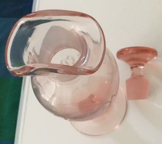 Vintage Cambridge Glass Pink Oil Vinegar Footed Cruet Elegant 739 Etch 3