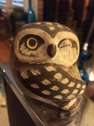 Edvard Lindahl Gustavsberg Sweden Mid - Century Modern Pottery Owl Figurine