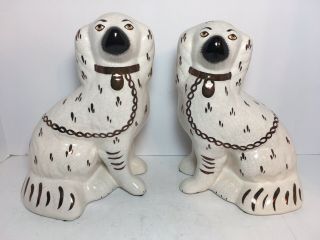 Staffordshire Ware Kent England Spaniel Dog Figurines Set Of 2 Home Decor 8.  75”