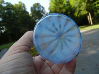 FENTON GLASS - MISTY BLUE OPAL RIB OPTIC GUEST SET - DIAMOND JUBILEE 75TH 8