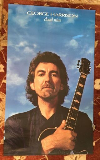 George Harrison Cloud Nine Rare Promotional Poster From 1987 The Beatles