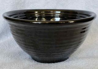 Vintage Bauer Pottery Ringware Black 12 Mixing Bowl 2nd Largest In Nest