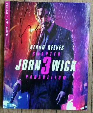 Keanu Reeves " Autographed Hand Signed " John Wick 3 Blu Ray Slipcover Jacket