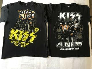 Kiss Alive 35 Living Legends 2008 World Tour T Shirt X2 L / Xl Rock Simmons