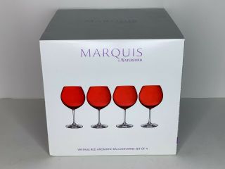 Marquis By Waterford Vintage Red Aromatic Balloon Wine Glass Set Of 4