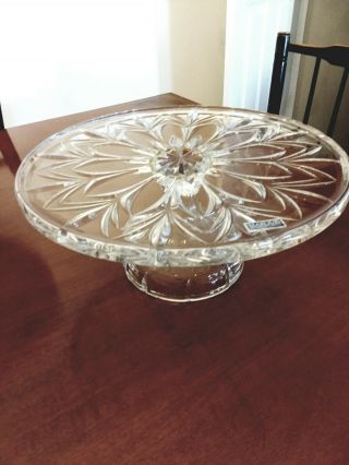 Vintage Waterford Crystal Canterbury Cake Plate/stand - Marquis By Waterford 11 "