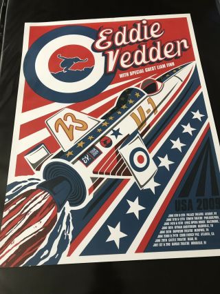 Eddie Vedder Poster From His 2009 Usa Tour Pearl Jam