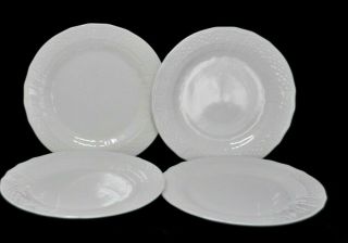 Set Of 4 Mikasa Renaissance White D4900 11 " Dinner Plates