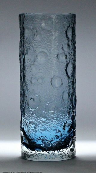 Wedgwood Glass Moon Crater Vase - Sapphire Blue