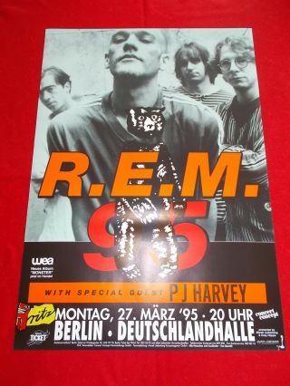 ,  1995 R.  E.  M.  Concert Poster 27.  3.  1995 Berlin Germany 1st Print