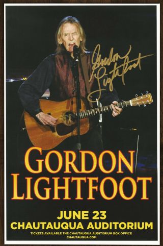 Gordon Lightfoot Autographed Gig Poster Wreck Of The Edmund Fitzgerald