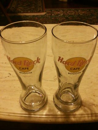 Hard Rock Cafe Bogota Beer Draft Glass Rare Set Of 2