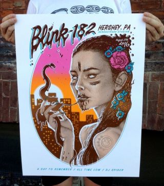 Blink 182 Hershey,  Pa Screen Print Concert Poster X/100 By Paul Jackson