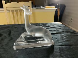 Lalique France Cerf Stag Deer Clear Frosted Sculpture Broken Antlers /free Ship