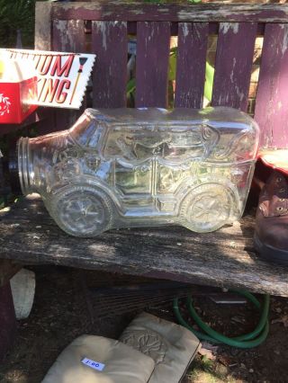 Rare Vintage Libbey 5 Gallon Glass Antique Car Candy Jar Canister W/original Lid