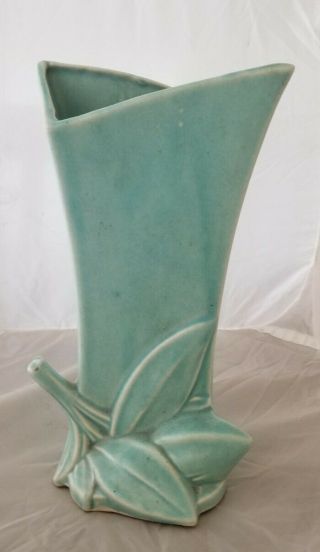 Vintage Pale Blue Nelson Mccoy Bud Lily Line Vase 10 " Tall