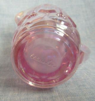 WEISHAR MOON AND STAR GLASS CHILD`S MINIATURE PITCHER & GLASSES PINK CARNIVAL L 4