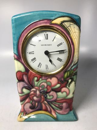Vintage Signed Moorcroft Pottery England Kingsmere Fen Clock