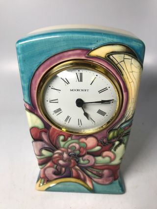 Vintage Signed Moorcroft Pottery England Kingsmere Fen Clock 2