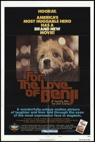 For The Love Of Benji 1977 27x41 Orig Movie Poster Fff - 32990 Fine Patsy Garrett