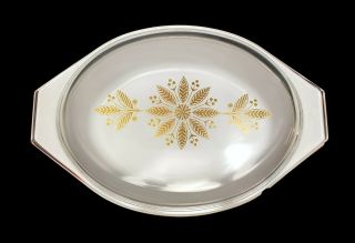 Pyrex Golden Poinsettia Red Christmas Casserole Dish With Lid 2.  5 qt 1961 2