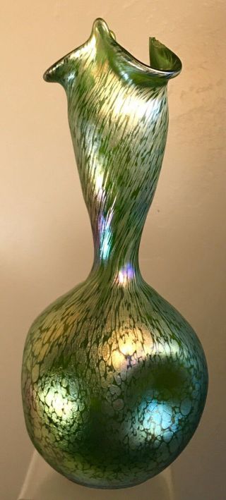 Antique Loetz Glass Giant 14 " Papillon Vase