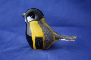 Langham Glass Hand - Made Crystal Great Tit Bird / Boxed
