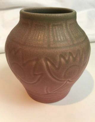 Vintage Rookwood Pottery Art Deco Mini Cabinet Vase 1926 2874 Pink & Green