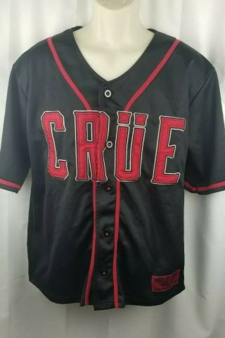 Motley Crue Jersey Medium Baseball Black Vintage Black Red
