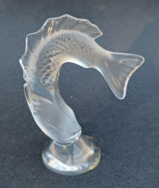Antique Lalique Crystal Goujon Figurine Signed R Lalique France 3 1/2 In