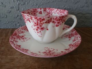 Lovely Vintage Shelley Bone China Dainty Pink 051/p England Cup & Saucer