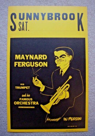 Vintage Maynard Ferguson Jazz Poster Norkin Art Sunnybrook Ballroom Pottstown Pa