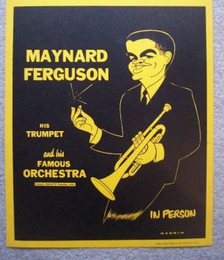 Vintage Maynard Ferguson Jazz Poster Norkin Art Sunnybrook Ballroom Pottstown PA 4
