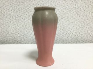1928 Rookwood Arts And Crafts Pottery Vase Pink And Green Glaze 7 Inch Tall